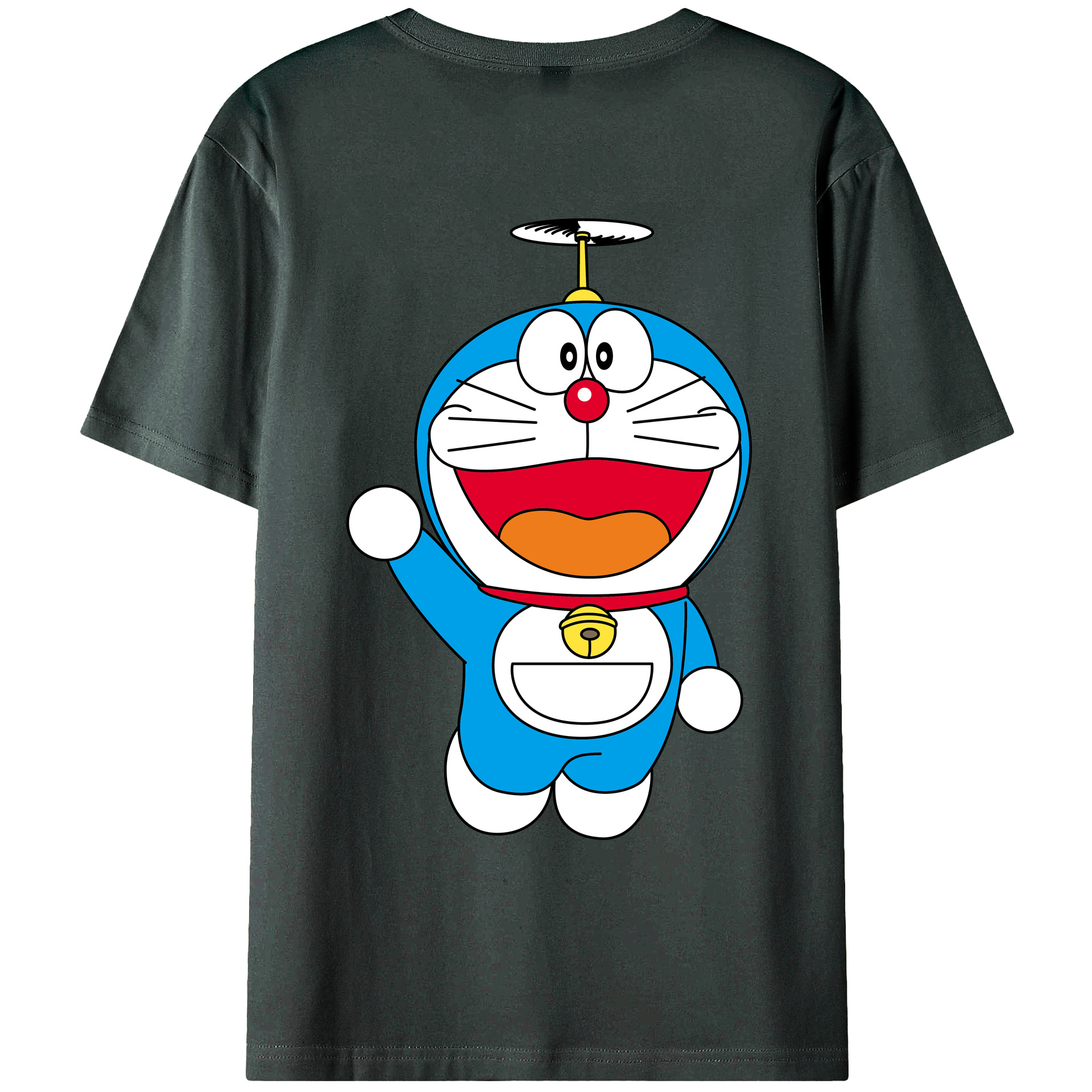 （画像用） ドラえもん Doraemon 綿100％ メンズ半袖Tシャツ（バックプリント） 通気性